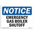 Signmission Safety Sign, OSHA Notice, 5" Height, 7" Width, Emergency Gas Boiler Shutoff Sign, Landscape OS-NS-D-57-L-11846